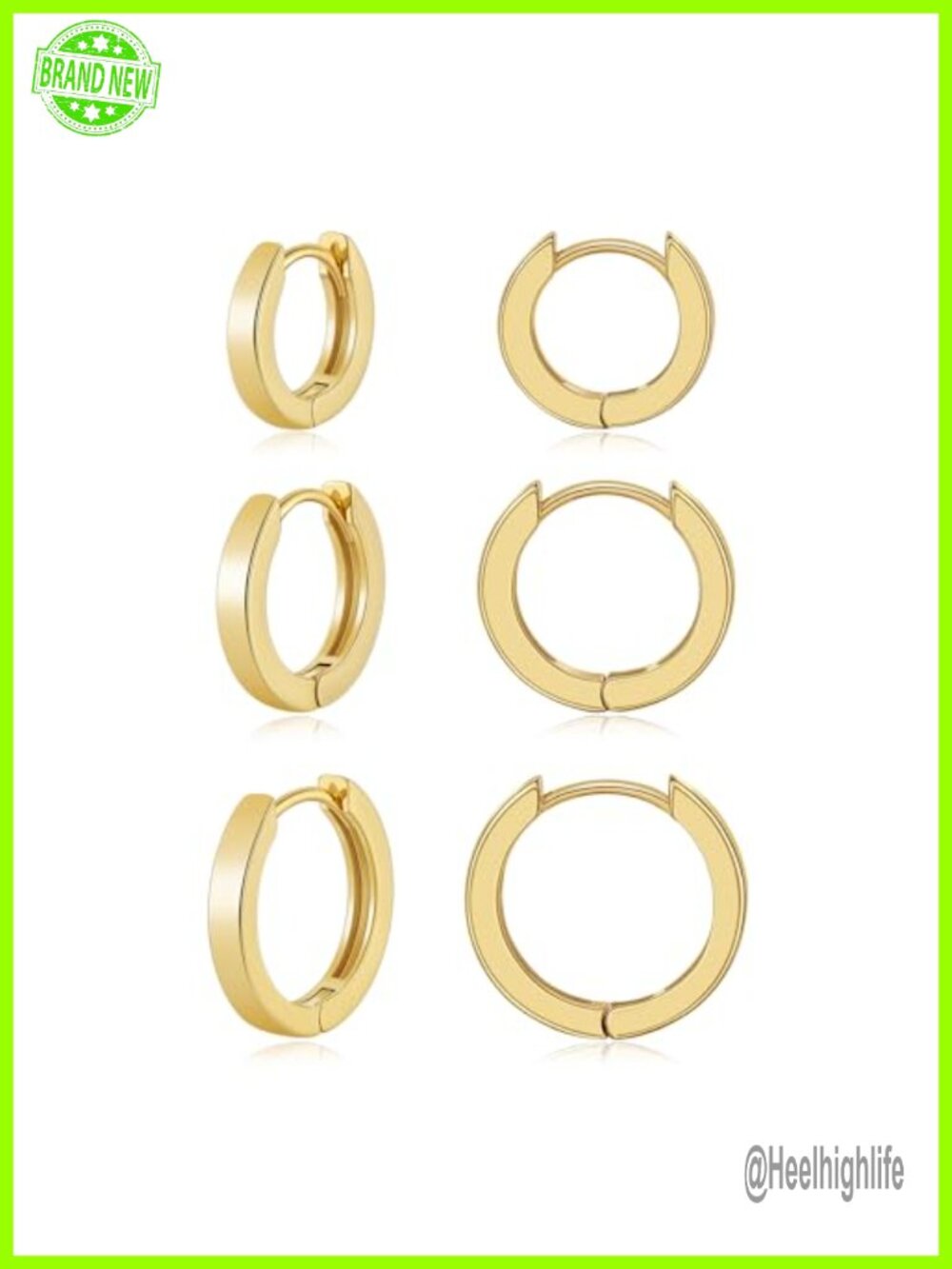 Small Gold Plated Huggie Hoop Earrings Set for Women